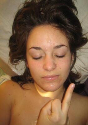 Cumshot, Brunette, Facial