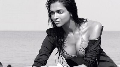 Picture tagged with: Skinny, Black and White, Brunette, Deepika Padukone, Indian, Sexy Wallpaper, Celebrity - Star, Safe for work