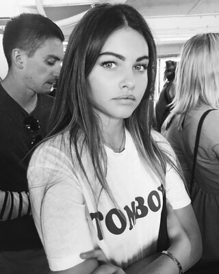 Photo catégorisée avec : Skinny, Black and White, Brunette, Thylane Blondeau, Celebrity - Star, Cute, Eyes, French, Safe for work