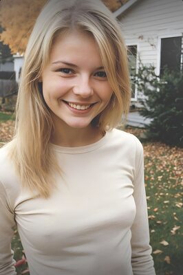 Photo catégorisée avec : Skinny, Blonde, Eyes, Smiling, What is her name, Cute